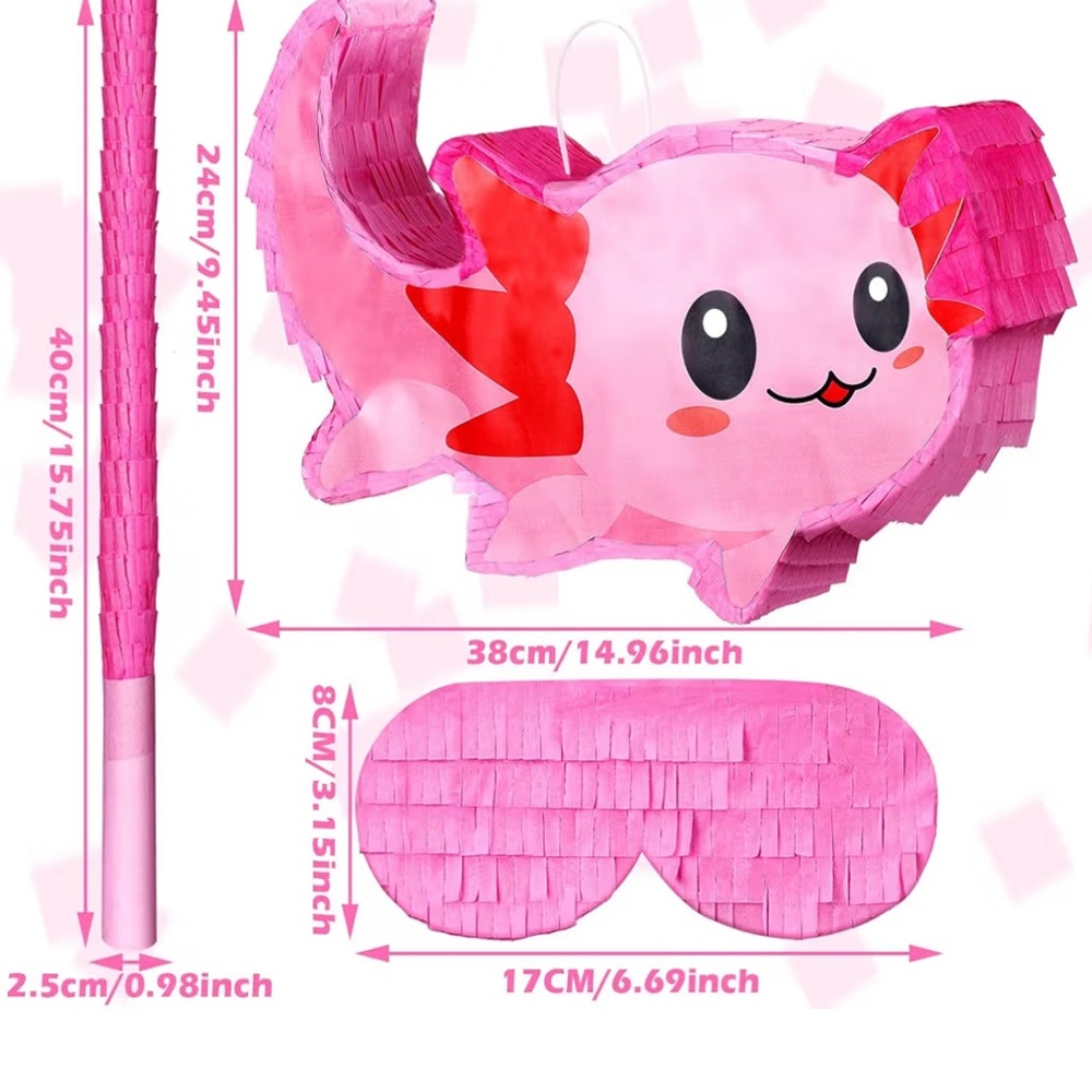 Pink Axolotl Piñata Set - Picture 2 of 2